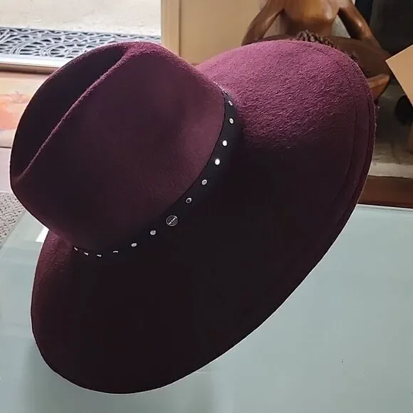 Ted Baker WXH- Rosieyy Corpcore Mob Wife Oxblood Color Hat New With Tags